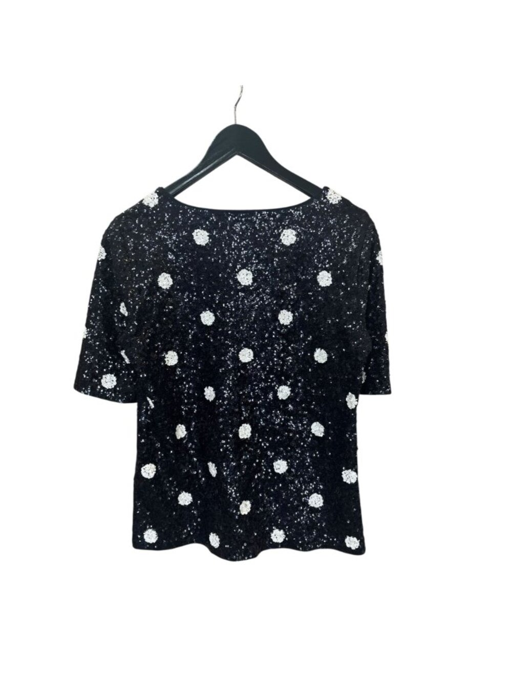 J Crew Black White Polka Dot Short Sleeve Top Small - Picture 2 of 7